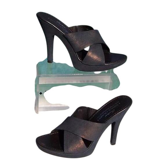 Donald Pliner Rust Distress Metallic Sandal Leather Slide Platform Shoe $275 NWT - Picture 5 of 7